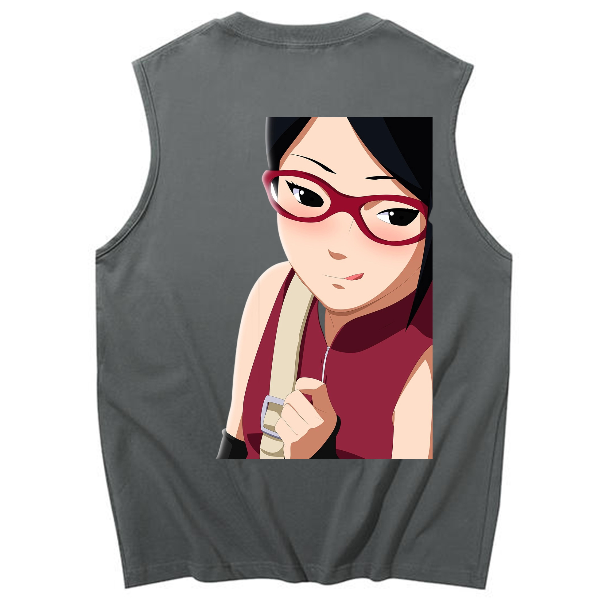 （画像用） NARUTO -ナルト- うちは サラダ Uchiha Sarada コットン100％タンクトップ（背面プリント）